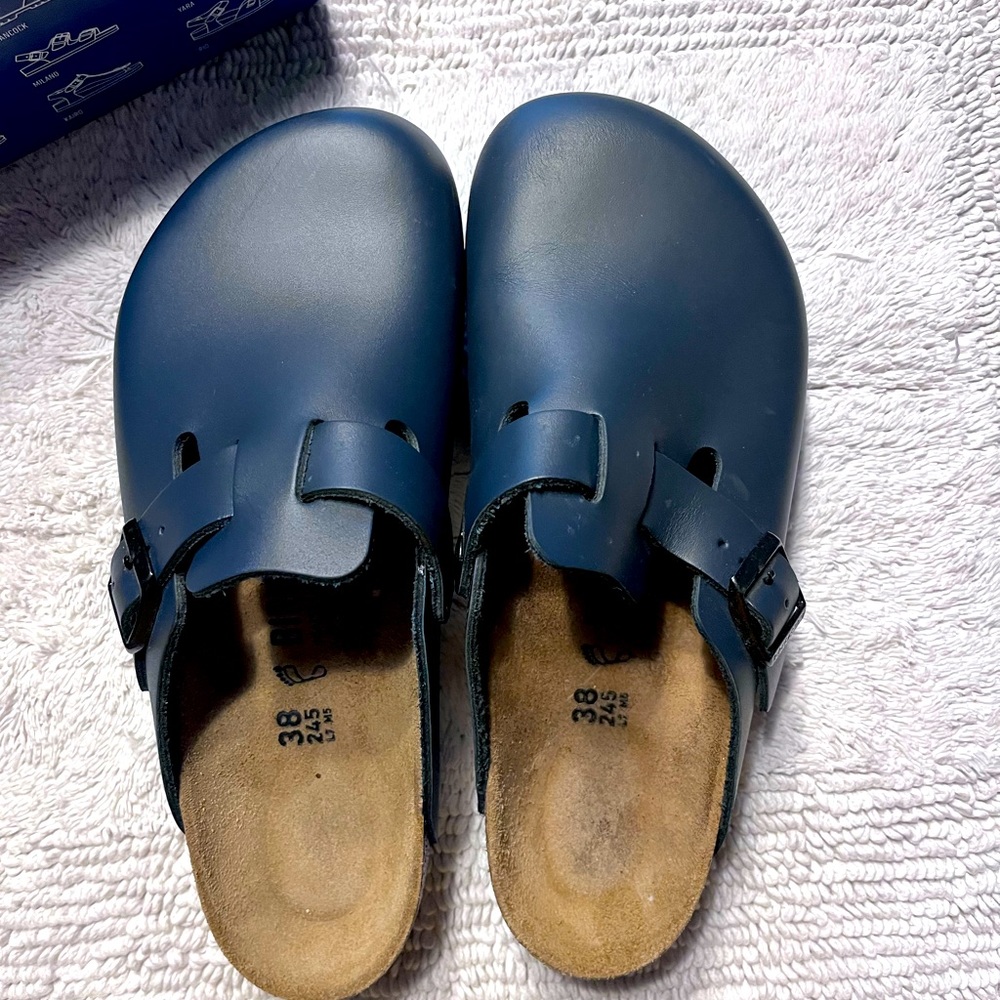 Birkenstock Boston Navy Blue size 38
